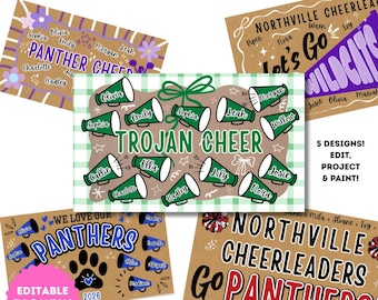 Cheer Team Senior Night Banner Template, DIY Canva Project (3ft x 5ft, Digital Download)