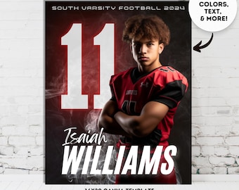 Fußball Poster Canva Vorlage Entwerfe Dein eigenes benutzerdefiniertes Senior Fußballteam Sportplakate in Canva Sports Legends Sports Booster Posters