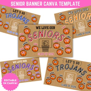 Project and Paint Basketball Team Butcher Paper Banner Template Sign Senior Night Banner Canva DIY Team Poster Bundle image 1