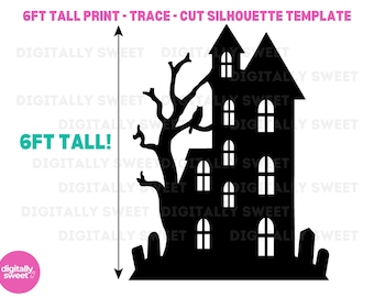 5 Haunted Mansion Houses Silhouettes DIY Wall or Window Decal - Etsy