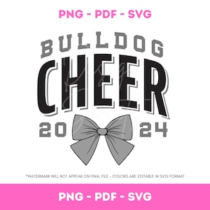 Bulldog Cheer Coquette Bow Cut File Bulldogs Cheerleader Shirt Design Bulldog Football Fall Sports Bulldogs School Spirit Student Shirts