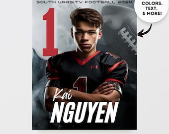 Fußball Poster Canva Vorlage Entwerfe Dein eigenes benutzerdefiniertes Senior Fußballteam Sportplakate in Canva Sports Legends Sports Booster Posters