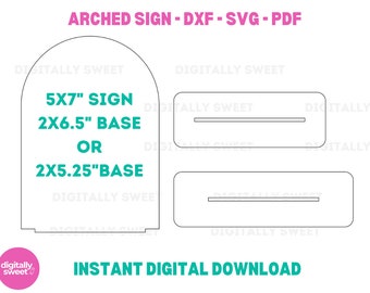 Arch QR Sign Cut File for 1/8 inch materials Acrylic Table Business Sign For Laser Cutters SVG Cut Files PNG Arched Business Sign