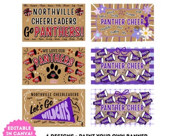Cheer Team Senior Night Banner Template: Canva DIY Project (Digital Download)