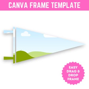 Sports Pennant Frame Template Editable Pennant File Customizable Editable Pennant Canva Frame