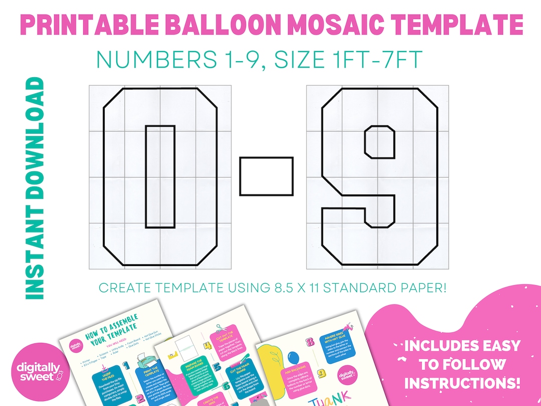 Large Number Template Print and Cut Oversized Marquee Numbers Cardboard Large Number Template Print and Cut Oversized Marquee Numbers Cardboard