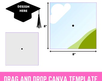 Graduation Cap Topper Template Grad Hat Template Blank Graduation Cap Template for 2025 Senior Graduation Hat Template drag and drop