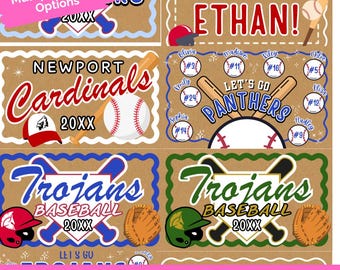 Baseball Team Banner Template DIY Paintable Canva Editable 3x5 Customizable Butcher Paper Banner Mockup
