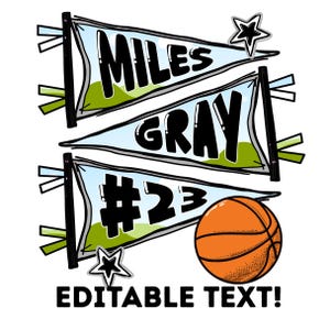 Customizable School Pennant Canva Frames Team Spirit & Mascot Banner Template Sports Flags School Spirit Printable Canva Frame Template