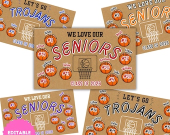 Basketball Senior Night Editable Canva Projection Banner Template for DIY Project and Trace Poster
