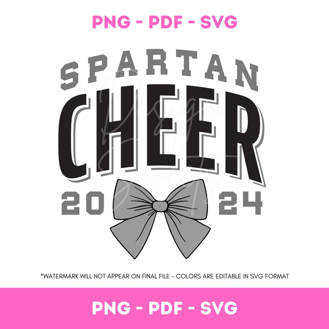 Spartan Cheer Bow SVG PNG Cut File Fall Sports School Mascot Design ...