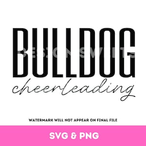 Bulldog Cheer Cut File Bulldogs Cheerleader Wavy Font Design Bulldog Football Fall Sports Bulldogs School Spirit Student Shirts Cut Files