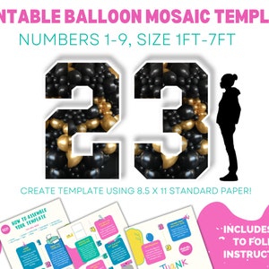 Instant Download Large Number Tracing Template | Create 1ft 2ft 3ft 4ft 5ft 6ft or 7ft number cut outs for graduation or birthday photos