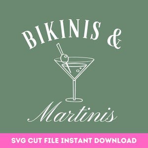 Martini Bikini SVG Bach Party Martinis and Bikinis Cut File Logo Bachelorette Logo Vector Cutting Machine Social Club Logo Girls Club Bride