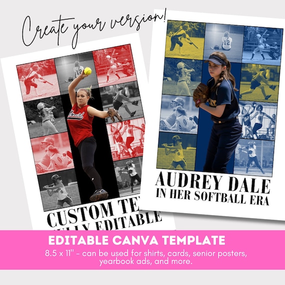 Softball Eras Template Custom Softball Era Shirt Template Grid Eras Themed School Color Custom Senior Shirt Create Your Own Eras Design