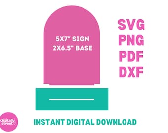 5x7 Arch Sign Laser Cut File for Acrylic Table Cut Sign For Laser Cutters SVG PNG EPS Arched Business Sign Table Template Cashier Sign