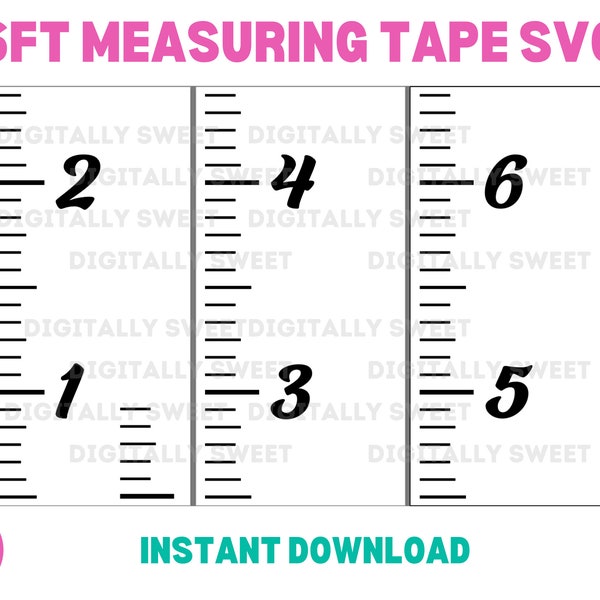 6ft Measuring Tape SVG Cut File | Cricut & Cutting Machines | Nursery Decor | Instant Download | Baby Toddler Kids Growth Chart Family Home