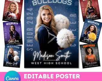 Sports Senior Night Sport Poster Template Download Editable Poster Template Senior Night Sports Design Customizable Team Photo Posters