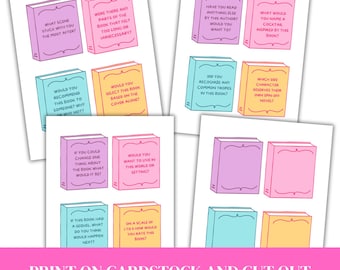 Editable and Printable Book Club Question Cards P28 Romance Book Conversation Starters + Prompts Editable Icebreaker Cards Ladies Nights
