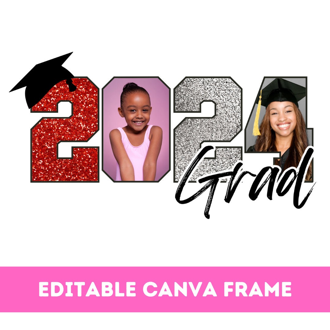 Canva 2024 Senior Photo Frame Template '24 Graduate Canva Frames Bundle ...