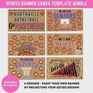 Project and Paint Basketball Team Butcher Paper Banner Template Sign Senior Night Banner Canva DIY Team Poster Bundle image 9