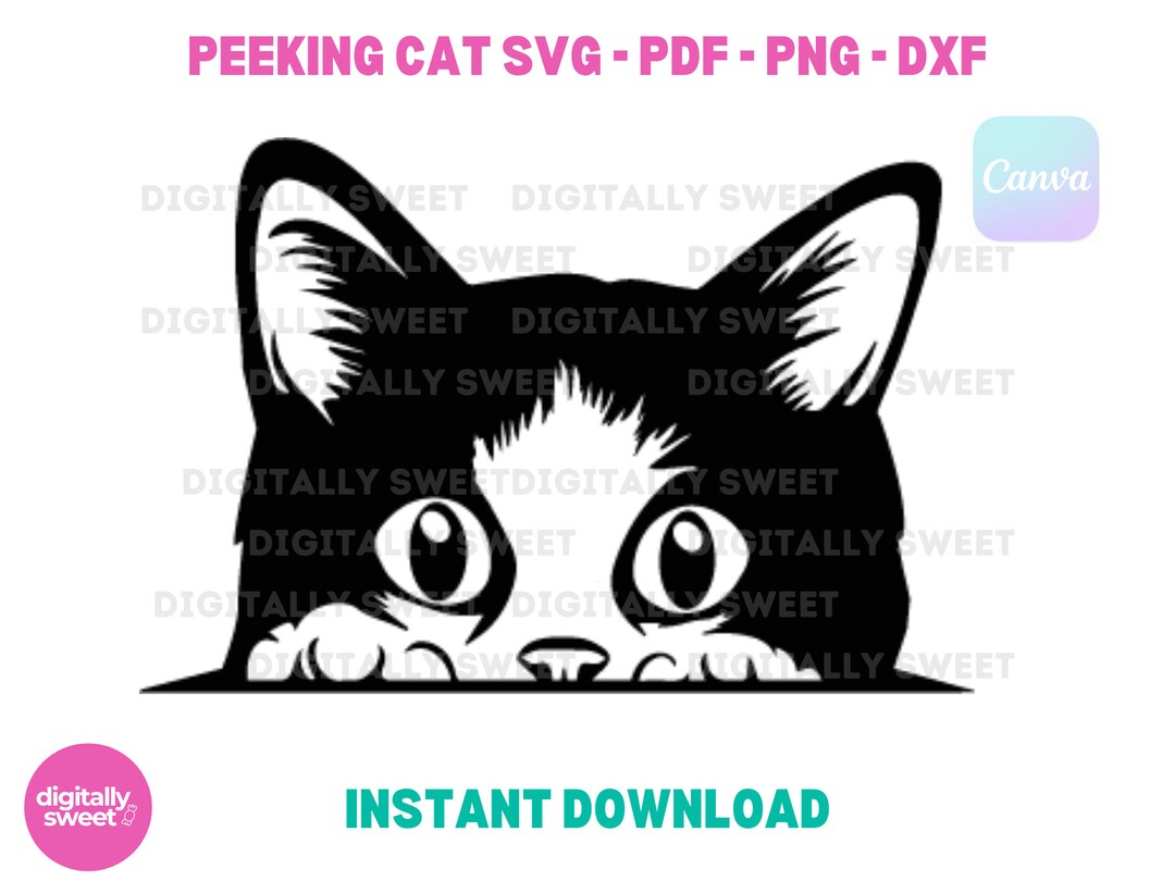 Door Frame Cat SVG PNG PDF Dxf Cute Decor for Door Frames Window Frames
