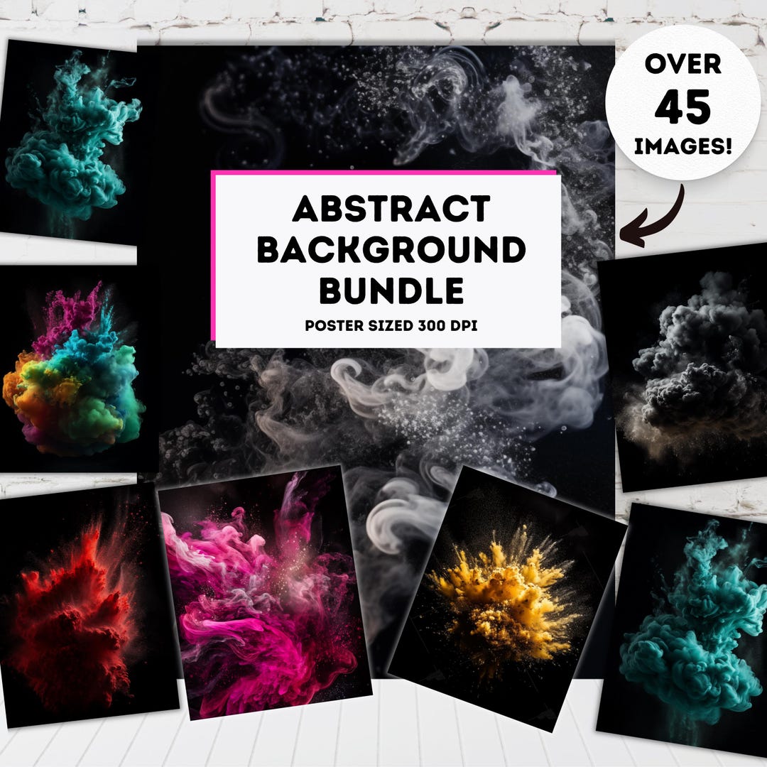 Smoky Background Bundle Exploding Powder Backdrop PNG Lot Abstract ...