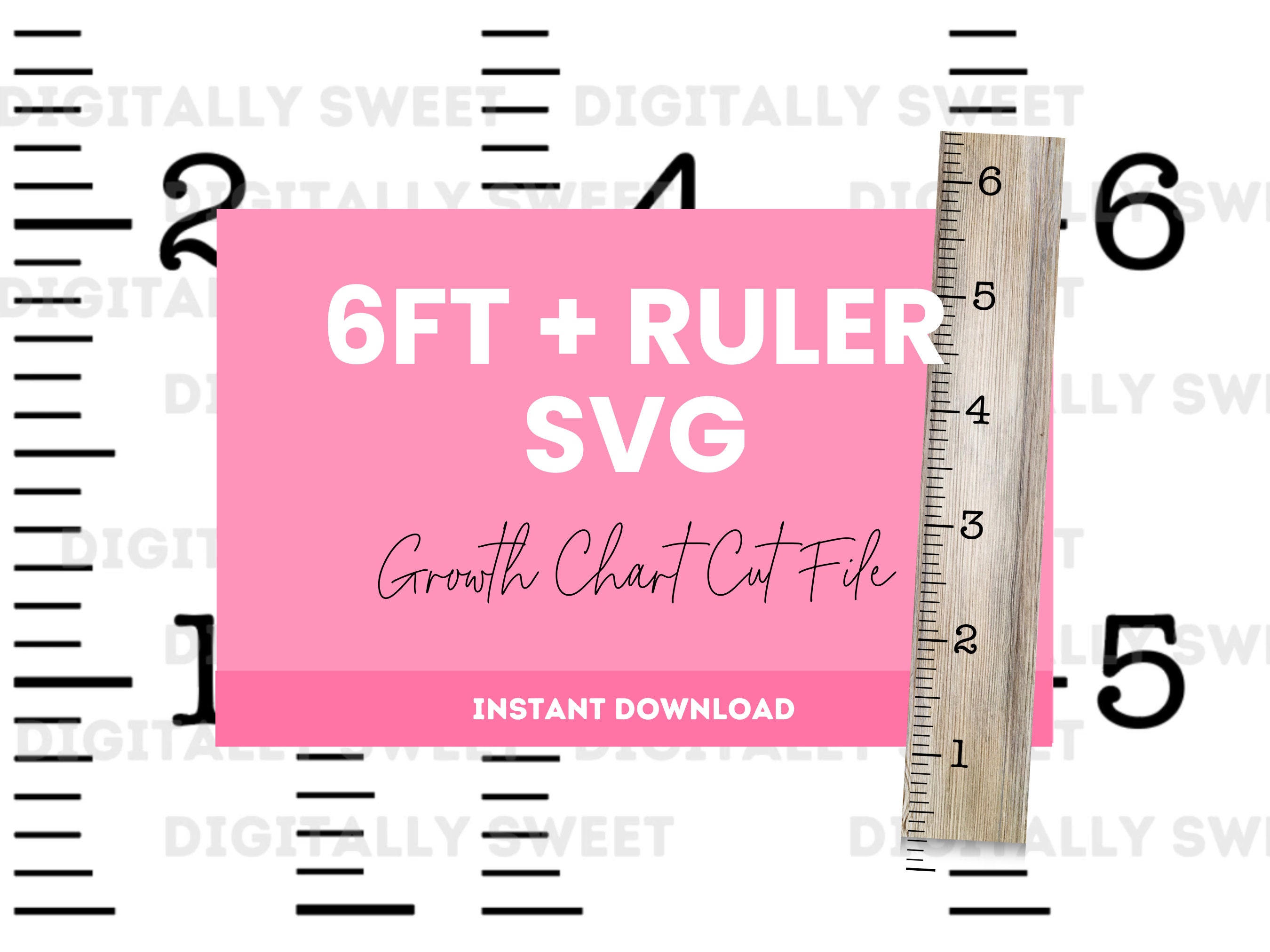 Kids Ruler Svg File Growth Ruler SVG Kid Growth Chart Cut File Ruler SVG File Measuring ...