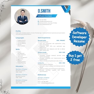 Software Engineer Resume Template ATS Friendly | Developer CV Word Google Docs | Tech Resume for Developers & Internship | Editable|