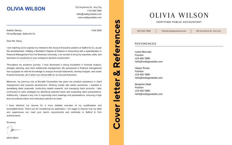 ATS Friendly Resume Template | Professional CV (word, Google Docs) - Etsy