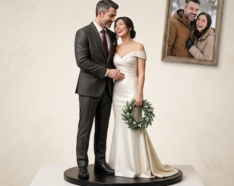Custom Couple Statue From Photo, Full-Color 3D Printing, Unique Wedding Anniversary Gift For Him Her