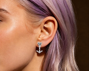 2021 Sparkling Wishbone Heart Stud Earrings
