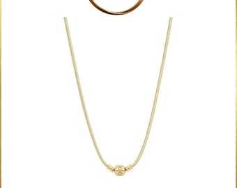 Necklaces Necklace 17.7" - 14k Yellow Gold New,925 Sterling Silver Necklaces,Fits European Bracelets and Necklaces