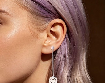 Nwt Earrings Pure Love Dangles Pink Cz's Retired,birthday gift,gift for love