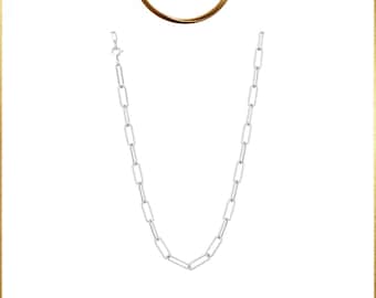 Rose Gold Long Link Necklace Chain - 45cm Ale Met,925 Sterling Silver Necklaces,Fits European Bracelets and Necklaces