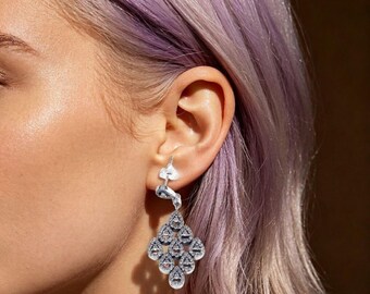 Cascading Glamour Stud Earrings,birthday gift,gift for love