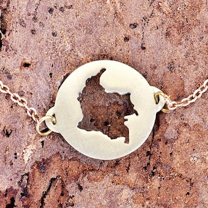 Bracelet carte de la Colombie, bracelet de la Colombie, bracelet de l'amour de la Colombie, bijoux carte, cadeau pays, bracelet de l'Amérique du Sud, cadeau de déménagement
