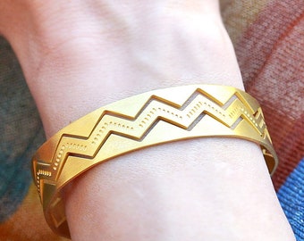 Bracelet à chevrons, bracelet aztèque, bracelet géométrique, manchette aztèque, bracelet incas, bracelet ethnique, bijoux ethniques/bijoux ethniques/tribal aztèque