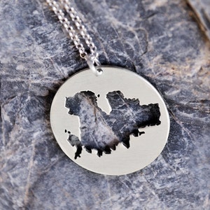 Mykonos Halskette, Mykonos Insel, Mykonos Geschenk, Mykonos Karte, Mykonos Umriss, griechisches Geschenk, Mykonos Souvenir, Mykonos Griechenland, Mykonos Charme