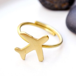 Flugzeug Ring, Flugzeug Ring, Reise Geschenk, Luftfahrt Schmuck, Reise Ring, Reise Schmuck, Geschenk für Frauen, Inspiration Geschenk