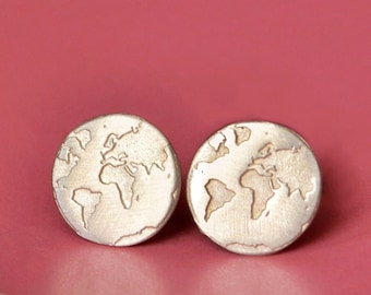 Silver Handmade Travel Earrings, Best Gift Idea for Globetrotter Jetsetter, Present for Girlfriend, Gift for Daughter Sister, Women Earrings