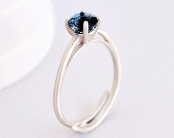 Handmade Engagement Ring, Sterling Silver Affordable Proposal, Minimalist Placeholder Wedding Diamond, Girlfriend Cheap Zirconia Jewelry