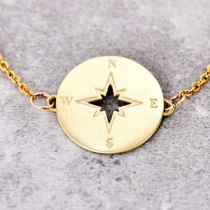 Bracciale con bussola, rosa dei venti, ciondolo con bussola, simbolo della bussola, regalo per figlia, regalo per donna, braccialetto dell'amicizia, regalo da viaggio, regalo per viaggiatore