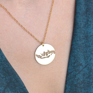 Indonesia Map Necklace – Handmade Outline Pendant, Gold or Silver Indonesian Souvenir Jewelry Gift image 3