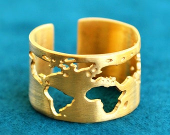 World Map Ring, Travel Ring, Globe Ring, Gift for Traveler, Gift for Women, Inspirational Gift, Traveler Gift, Graduation Gift, Wanderlust