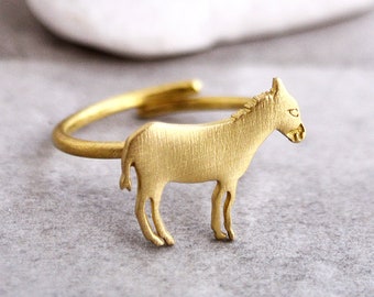 Donkey Ring, Donkey Gift, Donkey Jewelry,Donkey Lover Gift,Greek Souvenir ,Santorini Gift ,Mule Ring,Santorini Souvenir /Donkeys Tail Ring