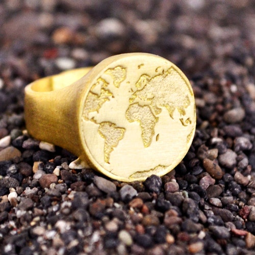 World Map Ring / Gift for Women / Travel Ring / Travel Gift / Etsy