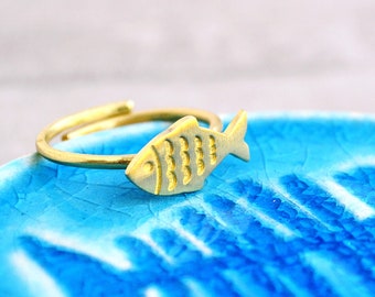 Fish Ring, Fish Lover Gift ,Fish Jewelry ,Sea Jewelry, Gold Fish Ring, Ocean Jewelry, Fishing Gifts, Fish Jewellery, Silver Fish Ring