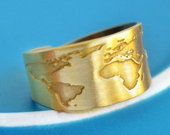 World Map Ring, Globe Ring, Travel Ring, Travel Gift for Women, Travel Jewelry, Inspirational Gift, Traveller Graduation Gift, Wanderlust