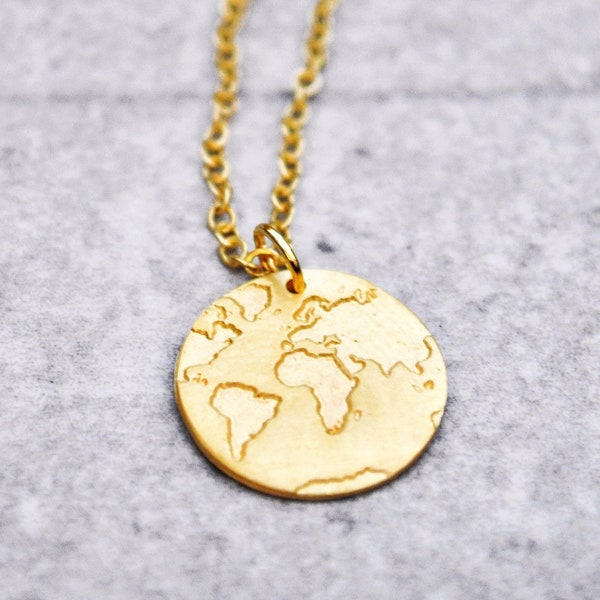 Cadeau de voyage, collier du monde, cadeaux pour vous, collier carte du monde, cadeau voyageur, collier de voyage, collier globe, collier Wanderlust, voyage